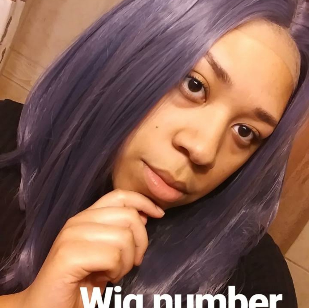 Deep Purple Lace Frontal WigMauve Grey Gray Pastel